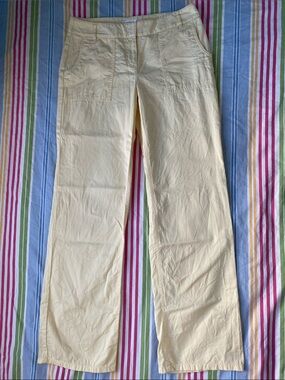 LOFT Pale Yellow Straight-Leg Pants